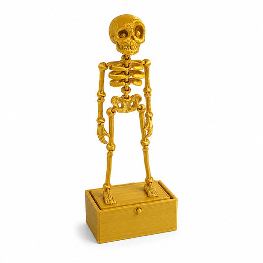 Bubble-Powered Aquarium Skeleton Ornament — Gold