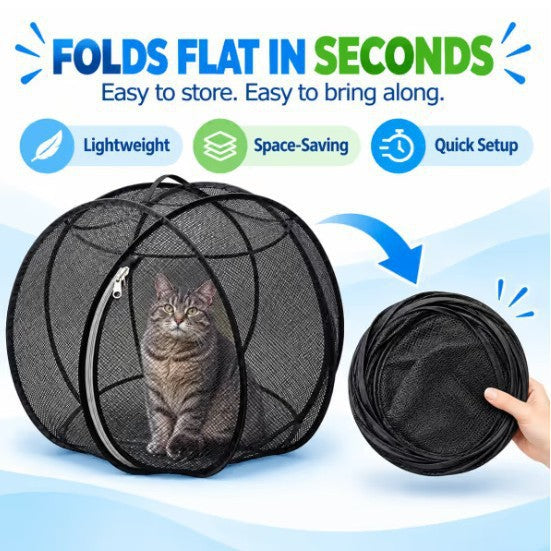 Pop-up cat playpen detail